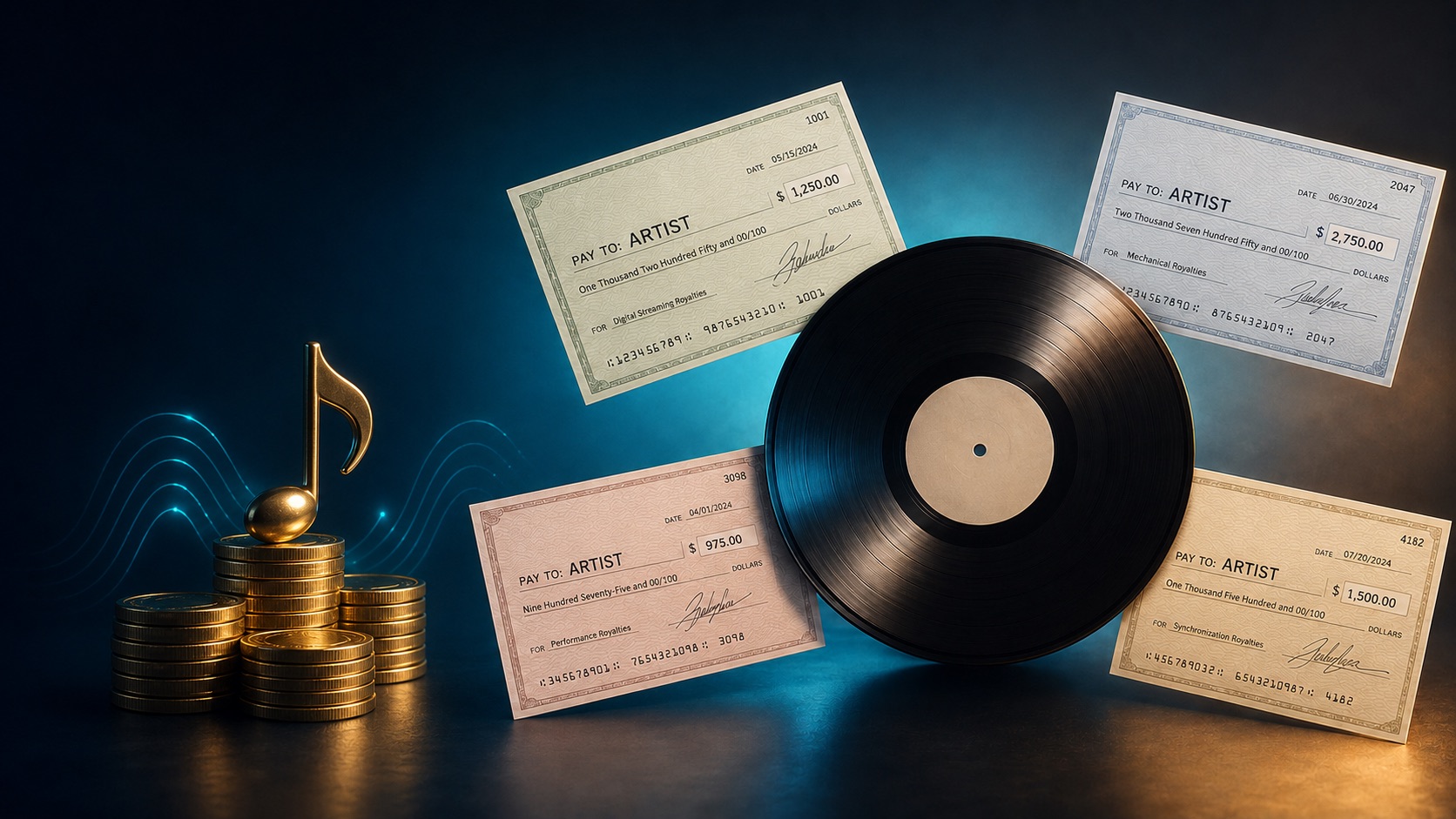 Los 4 cheques de una canción (y por qué seguramente solo cobras uno)